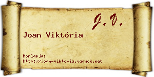 Joan Viktória névjegykártya